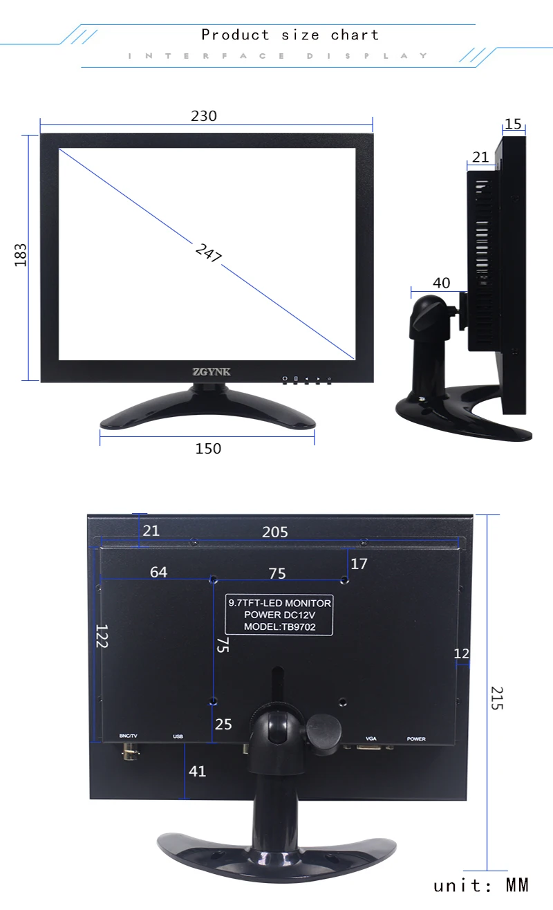 9 7 дюймовый металлический корпус BNC HDMI VGA av интерфейс hd монитор ЖК мониторы|lcd computer