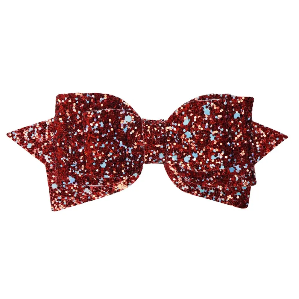 ncmama Hair accessories 5 Inch Glitter Bow Clips for Girls Princess Hairgrips Handmade Barrettes Kids Headwear | Детская одежда и