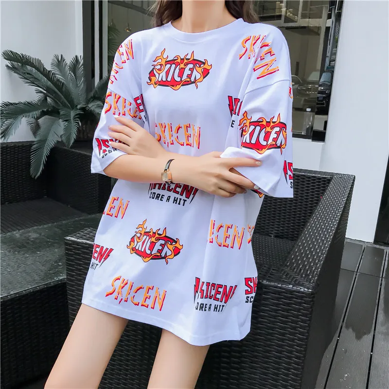 Женская футболка с коротким рукавом Harajuku Повседневная Свободная красная