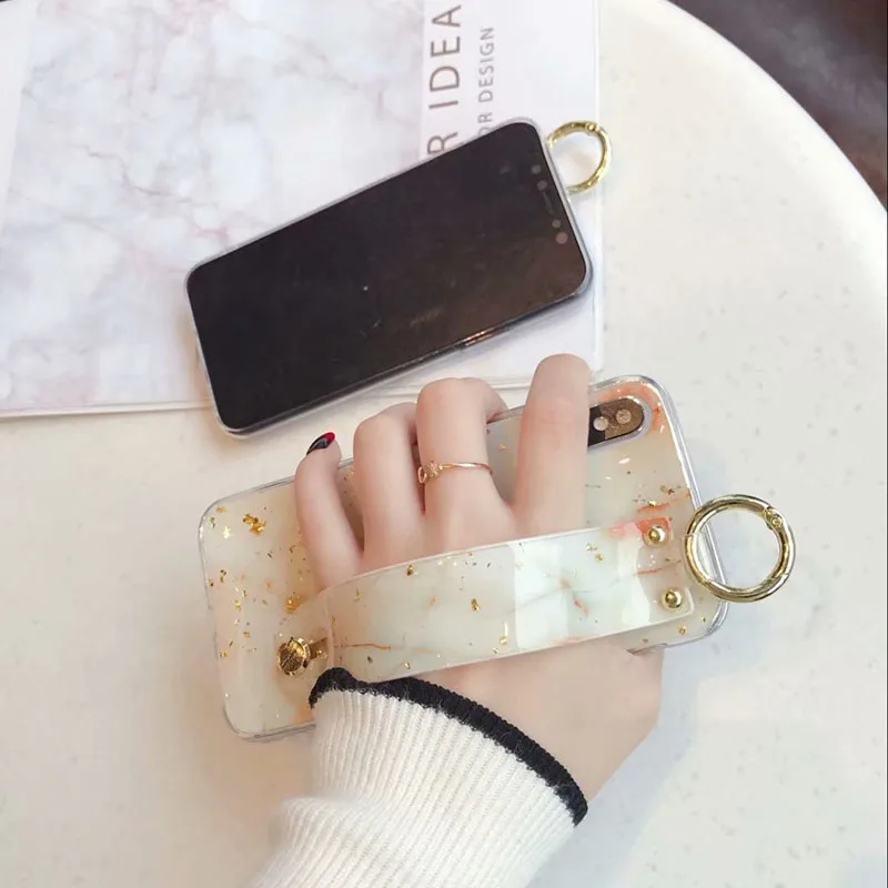 Мраморная Золотая фольга ремешок мягкий ТПУ чехол для Iphone XS Max с