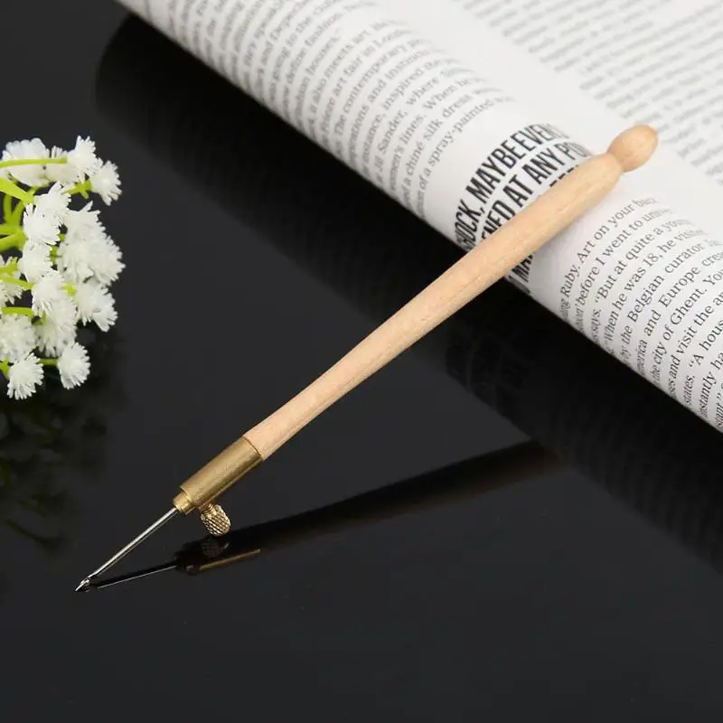 Деревянная ручка тамбурная вязальный крючок с 3 иглы Французский вышивка Бисер