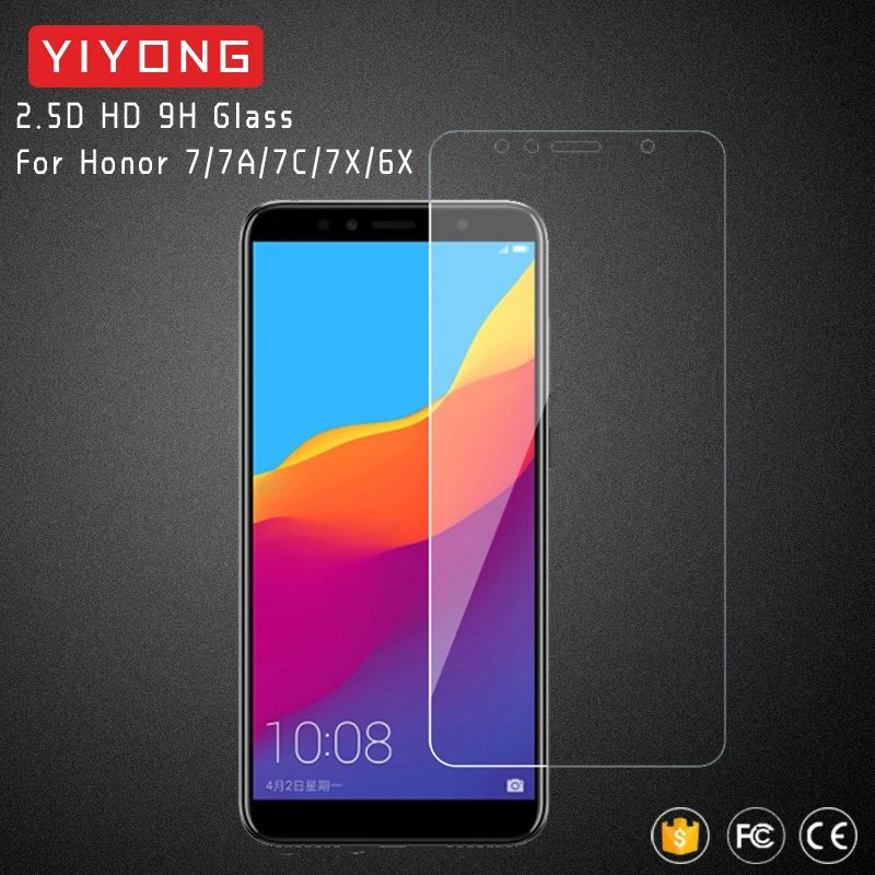 YIYONG закаленное стекло для huawei Honor 7A 7C 7X HD Прозрачный экран протектор Honor7 Honor7A Honor7C