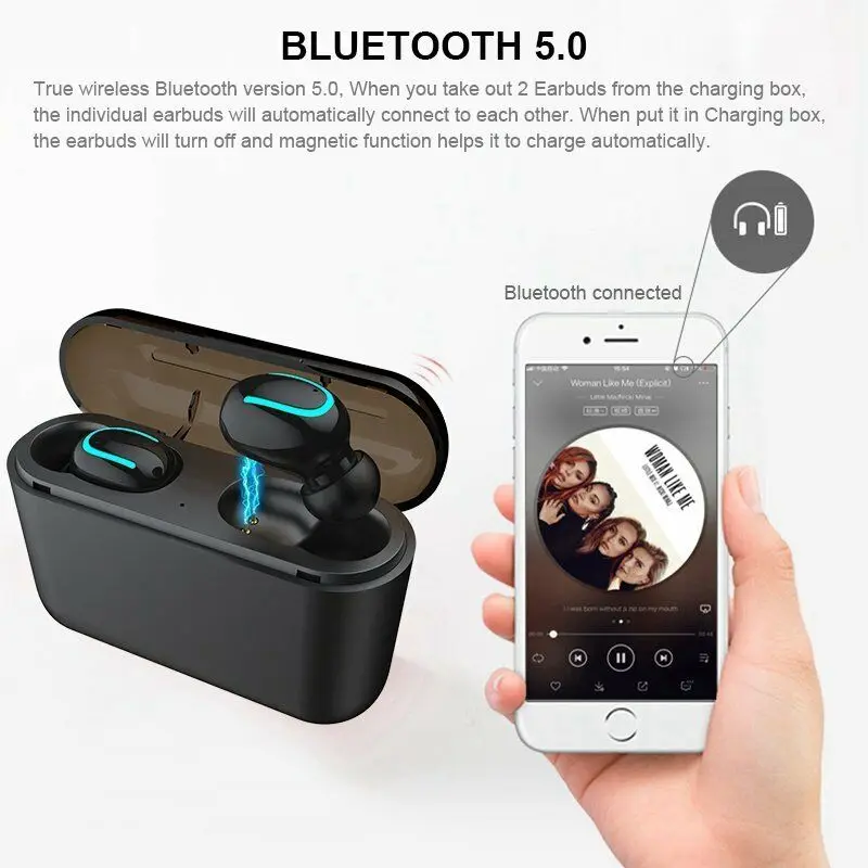 Bluetooth 5 0 наушники TWS беспроводные Blutooth Handsfree вкладыши спортивные игровая