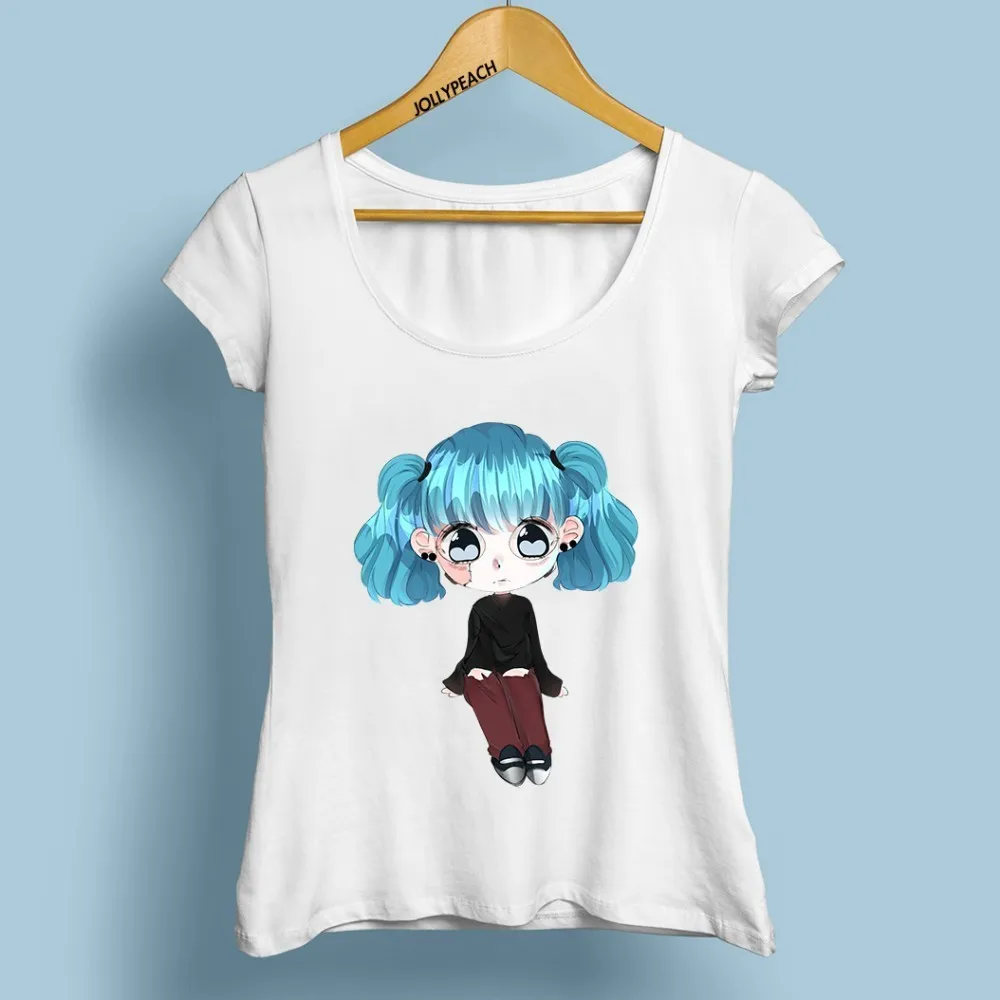 Женская футболка с коротким рукавом sallyface chibi белая Повседневная забавным аниме