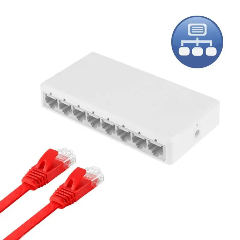 Новое поступление 8 портов гигабитный коммутатор Настольный RJ45 Ethernet 10/100 Мбит/с Lan