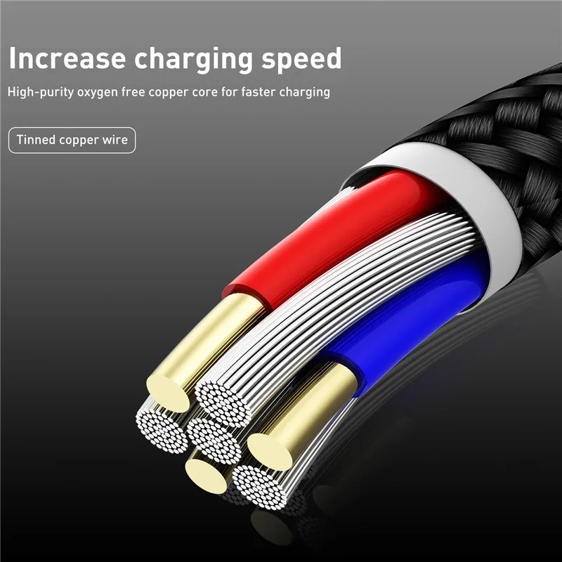 USLION светодиодный магнитный Micro usb кабель для передачи данных для samsung S10 type-c зарядный Магнитный зарядный адаптер usb type-C Мобильные кабели