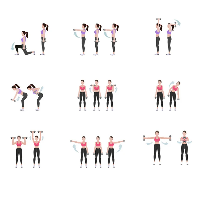 2 шт. спортивный Для женщин Похудение гантели тренировки для тренажерный зал дома