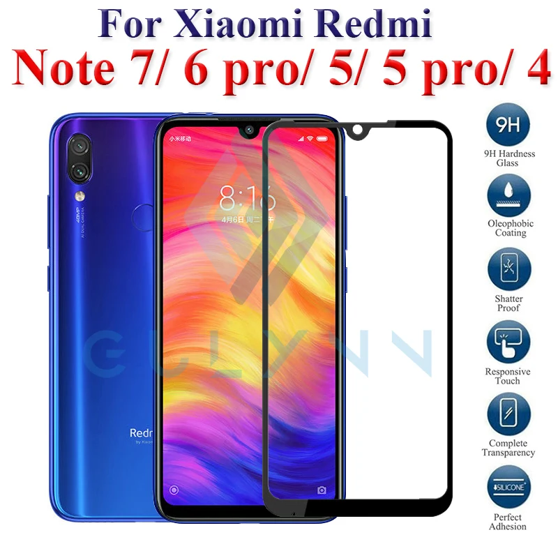 Стекло гулинн полное покрытие 2.5D для Xiaomi Redmi Note 7 6 Pro 5 4 закаленное стекло красный Mi