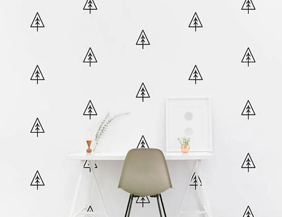 DIY сосновая форма Настенная Наклейка в детскую Съемные Наклейки на стене обои