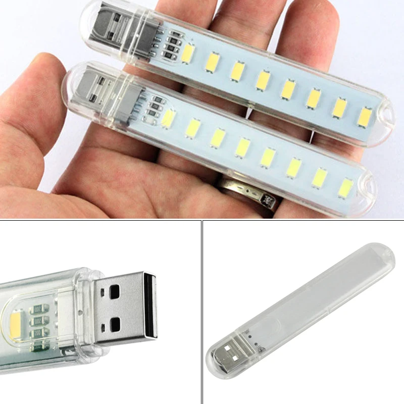 Яркий 8 Led ночник USB Светодиодная лампа для мобильного питания компьютерное