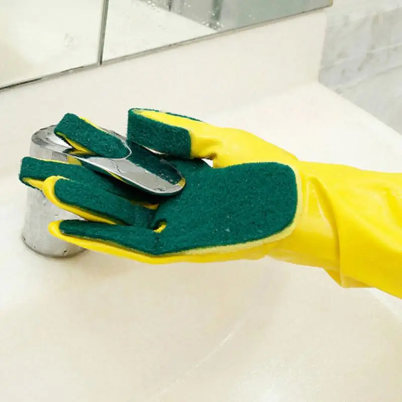 Waterproof Scouring Cloth Garden Sponge Fingers Kitchen Cleaning Portable Gloves | Спорт и развлечения