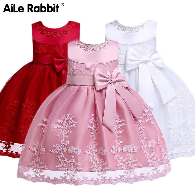 AiLe Rabbit/белая газовая Одежда для девочек вечерние платья Лидер продаж 2015 года