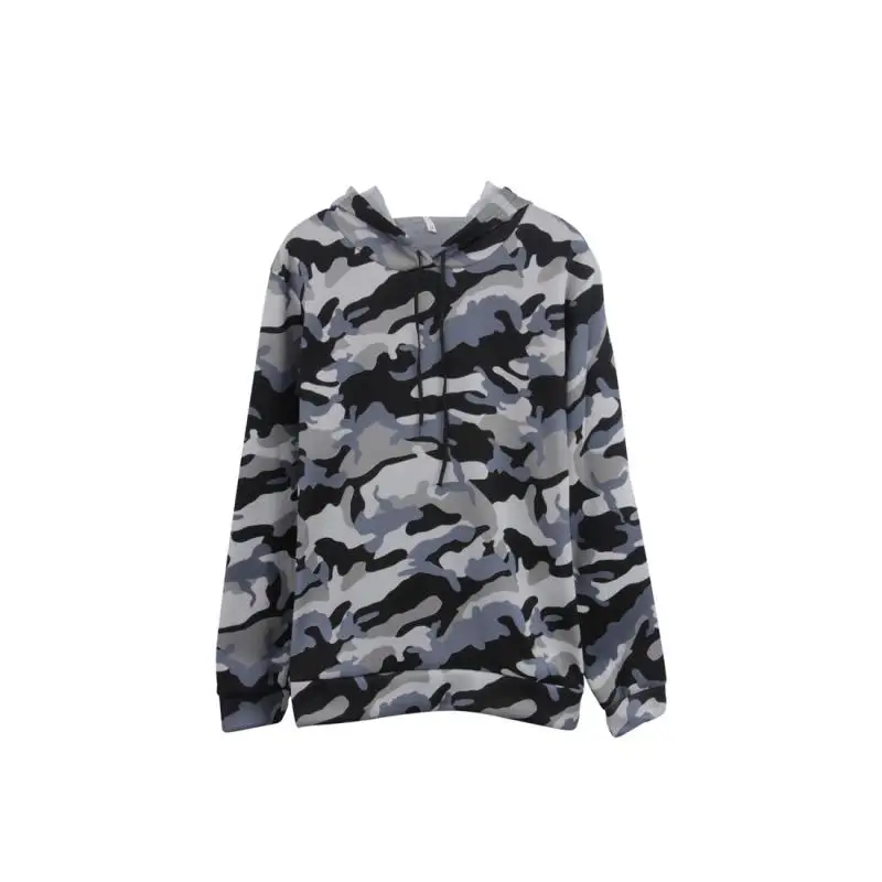 Осенняя Женская камуфляжная Толстовка толстовки с капюшоном и v образным вырезом