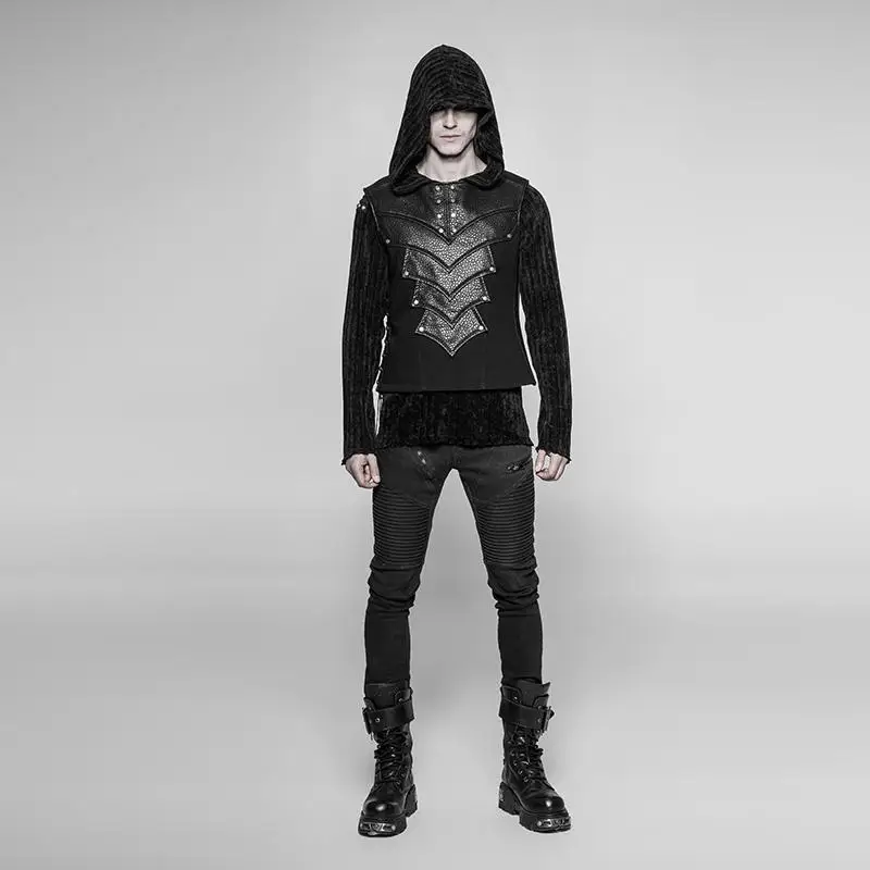 Мужской жилет из искусственной кожи в стиле панк WY-931SYM | Мужская одежда