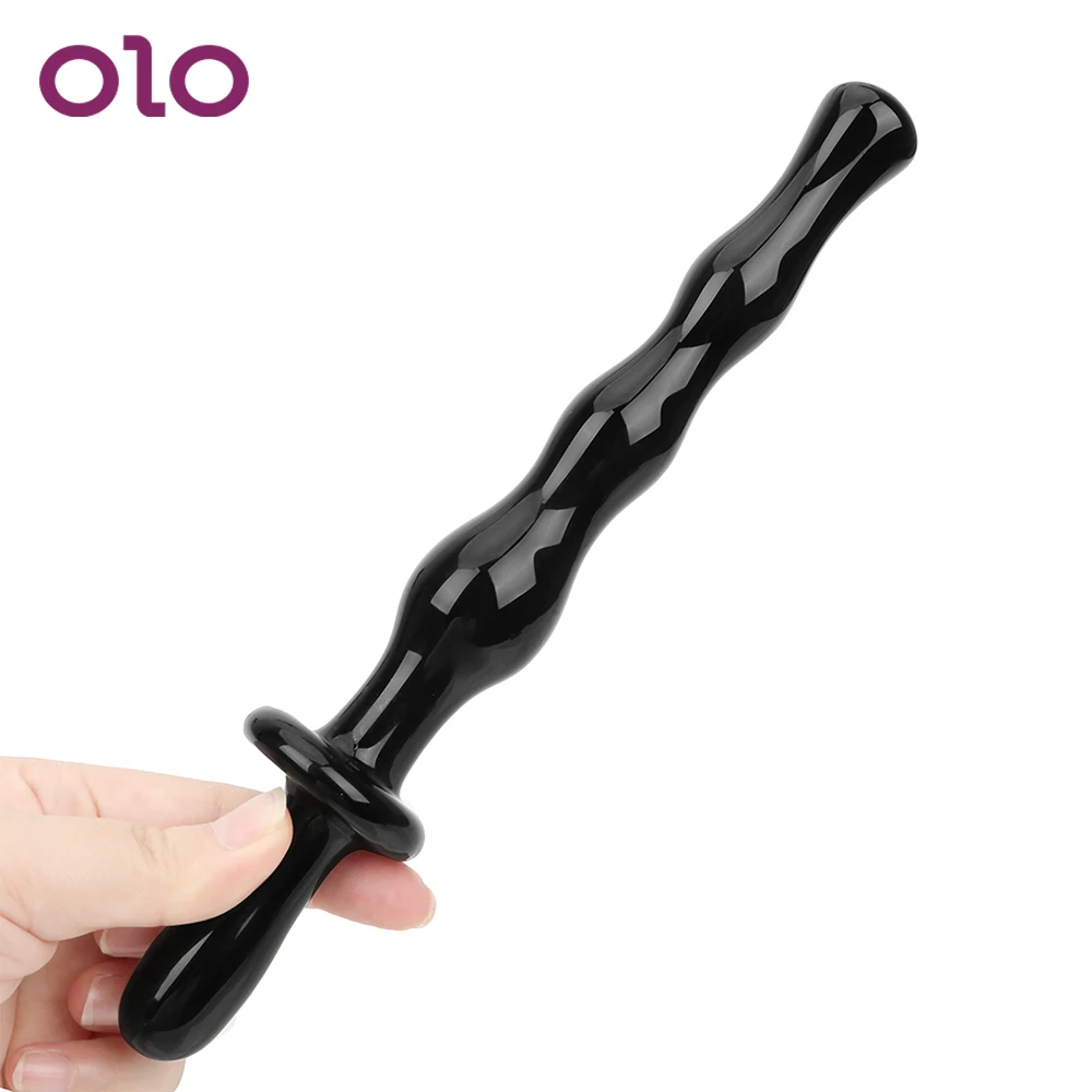 Анальная пробка OLO с двойным концом стеклянная анальные бусины унисекс товары