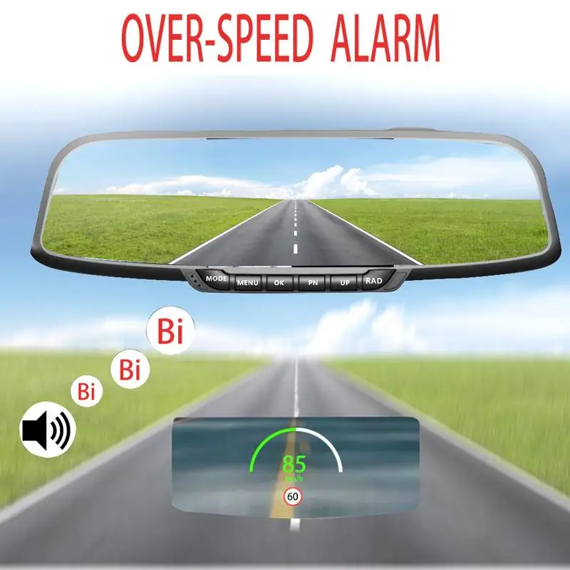 Цифровой Автомобильный GPS Hud с большим экраном C80 измеритель скорости км/ч миль/ч