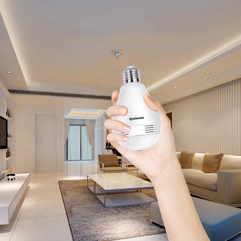 960 P беспроводная Wi Fi ip камера Светодиодный лампа Cam в форме лампы 360 градусов