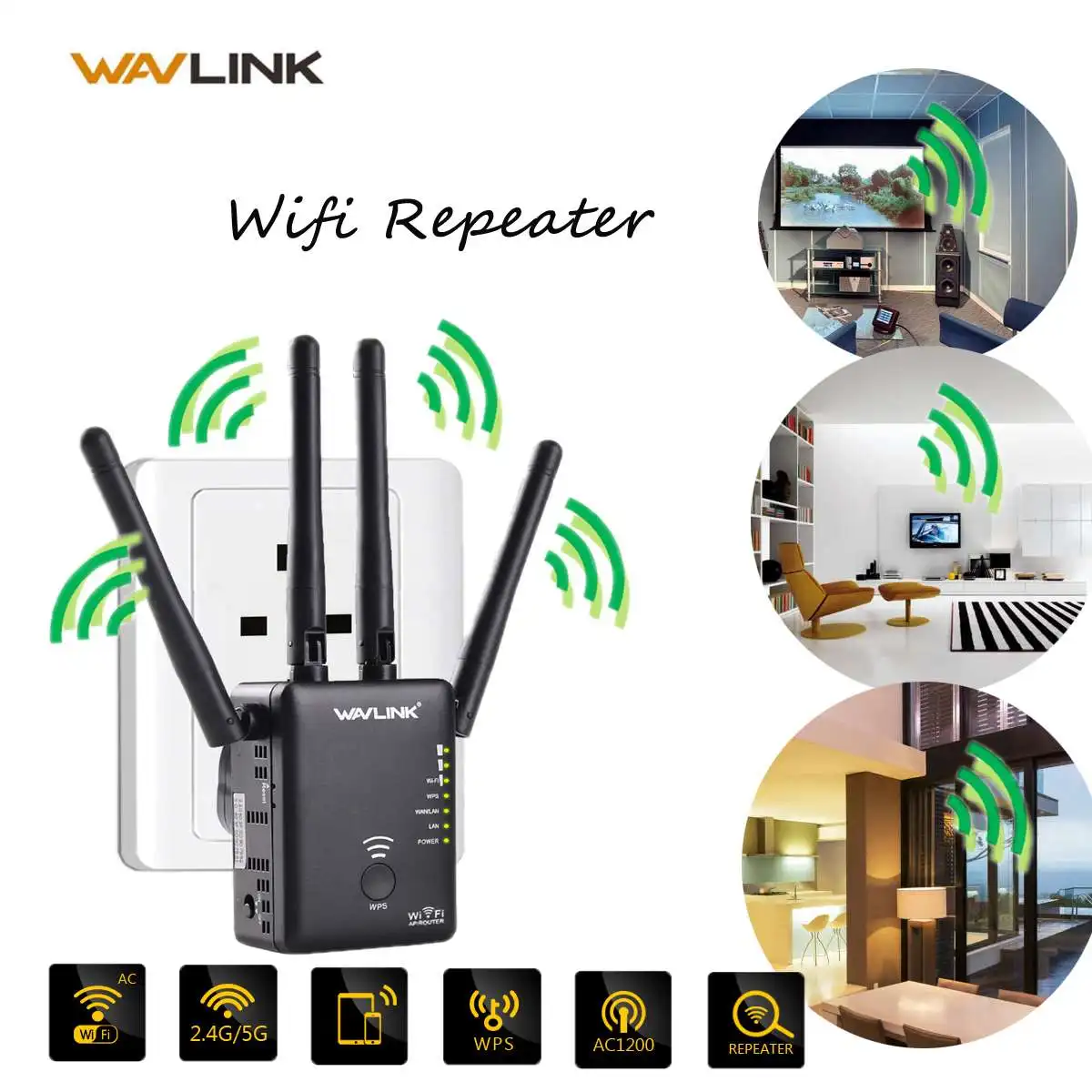

Wavlink AC1200 WIFI ретранслятор/маршрутизатор/точка доступа беспроводной Wi-Fi расширитель диапазона wifi усилитель сигнала с внешними антеннами горя...
