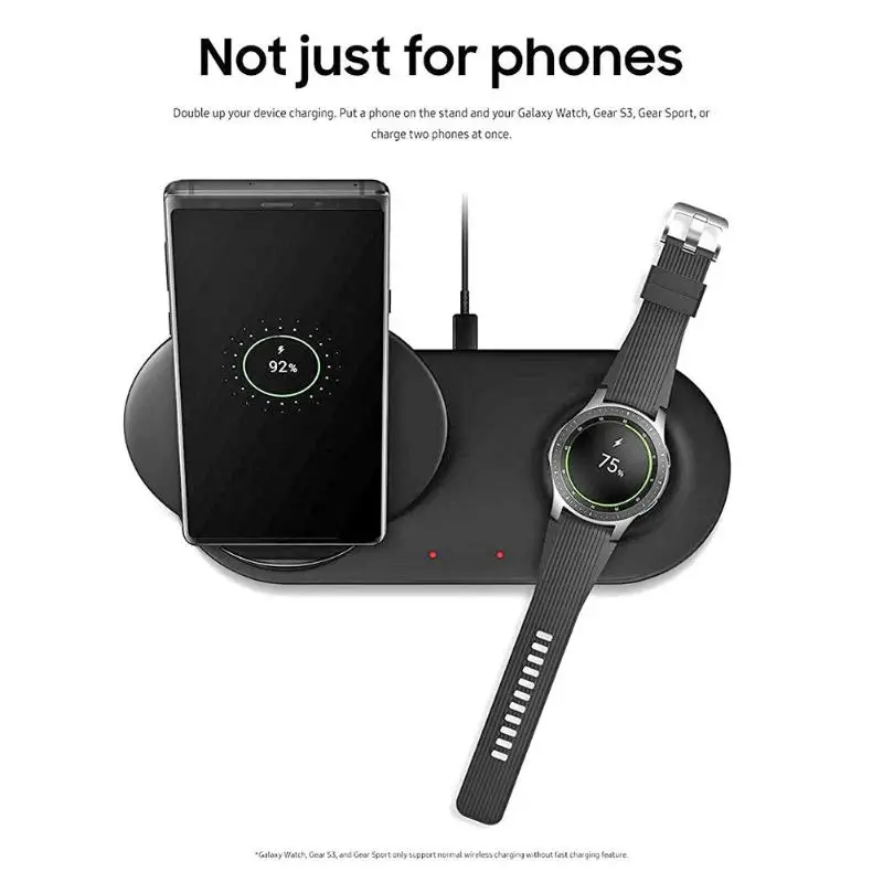 Беспроводное зарядное устройство ALLOYSEED Duo док-станция для часов Samsung Gear S3 Быстрая