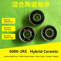 6000 hybrid ceramic bearing 10x26x8 mm abec 7 1 pcs bicycle bottom brackets spares 6000rs si3n4 ball bearings rodamientos