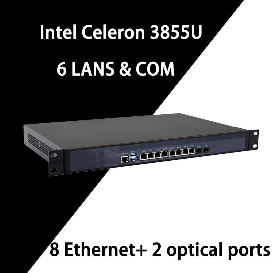 Сетевой маршрутизатор ARS07 с функцией межсетевой защиты, Intel 3855U / 3865U/3965U, ПК Mikrotik Pfsense VPN 8LAN 2SFP 2USB 1COM 1VGA