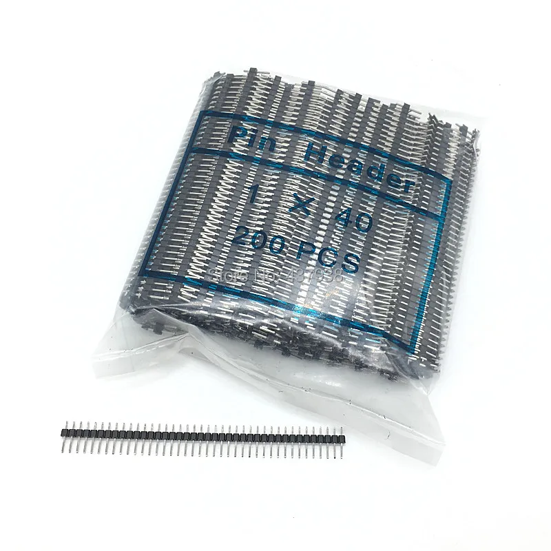 200 шт. 40 Pin 1x40Pin 2 54 мм Однорядный наружный штырьковый коннектор для печатной платы