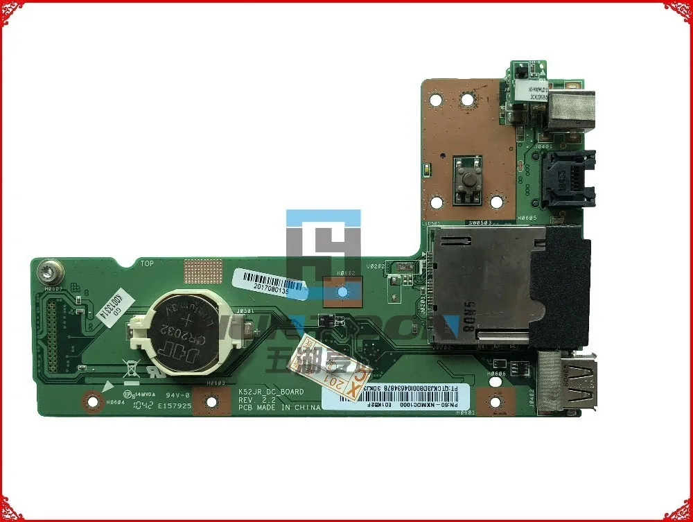 Оригинальная плата с разъемом постоянного тока для ASUS K52F K52JR K52JC K52DR X52F X52J DC LAN board.60