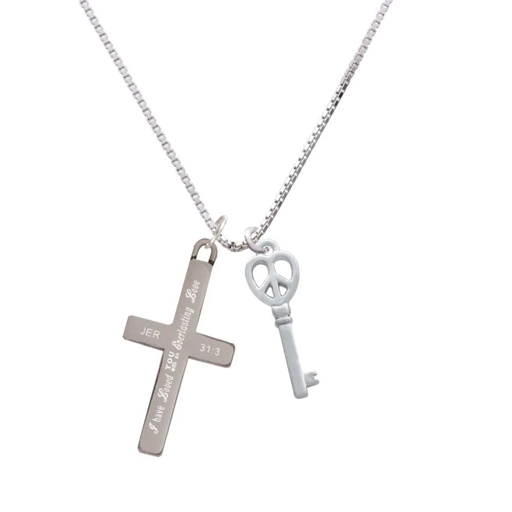 Открытый ключ сердца мира вечная любовь крест ожерелье|Подвески| |