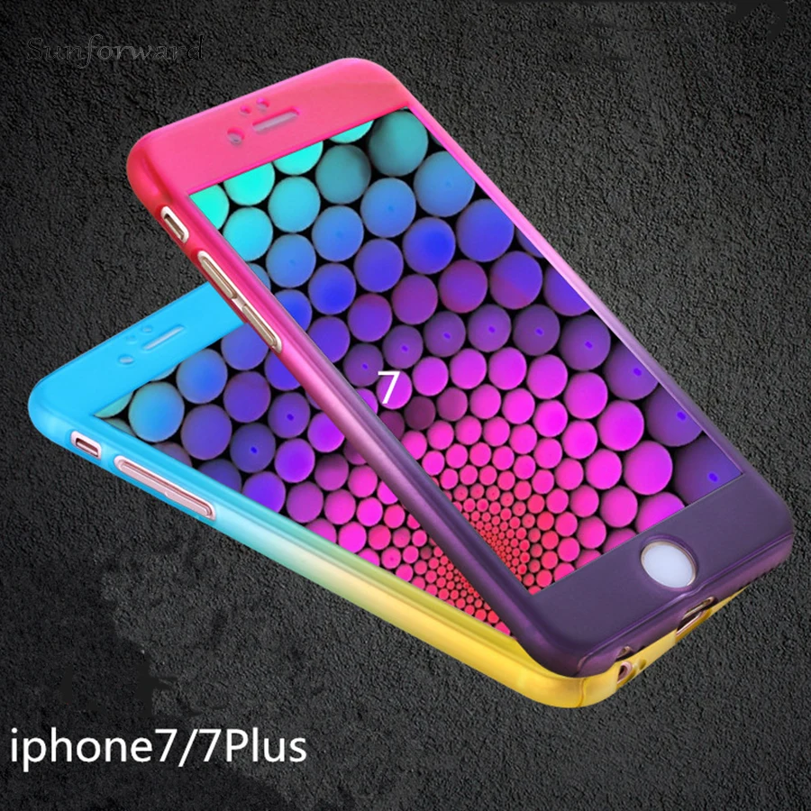 360 Универсальный градиентный противоударный чехол для iPhone 6 6S 7 8 Plus 5 5S 5SE Чехлы