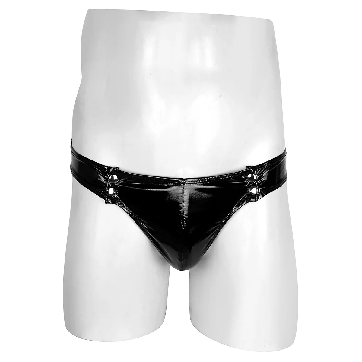 Мужские трусики для геев из искусственной кожи с низкой посадкой| |