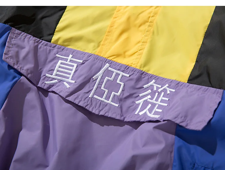 Винтажный цветной пуловер с вышивкой куртки капюшоном весна осень 2018 ветровки на