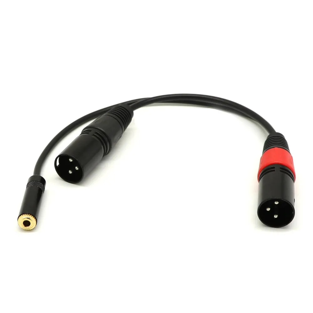 Top Deals 3.5mm socket (female) to 2x XLR male 20cm |