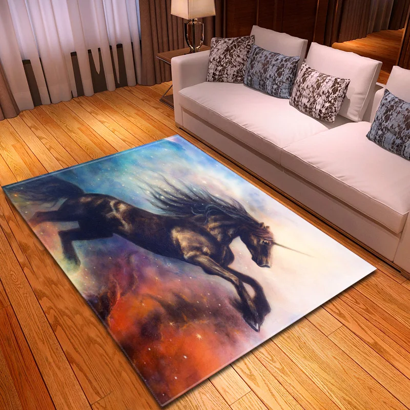 Детские Радуга Единорог звезды Rugs And Carpets шелковистый для маленьких домашние