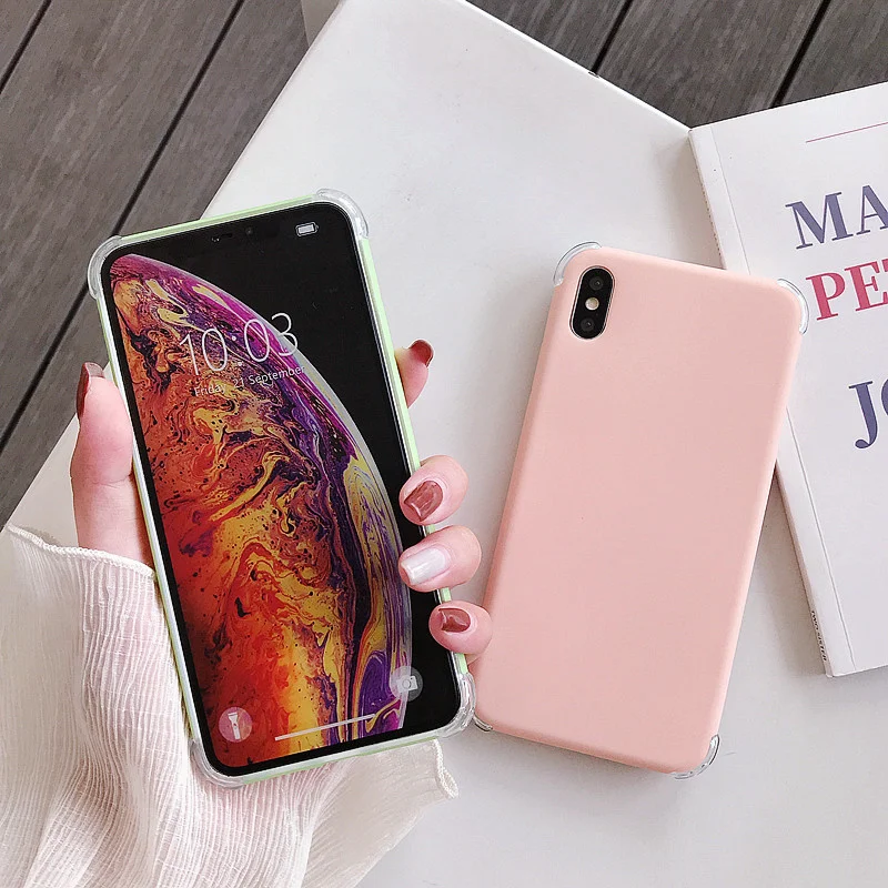 Для iPhone 6S 7 8 Plus SE XS XR Max защита ярких цветов задняя крышка для телефона подушка