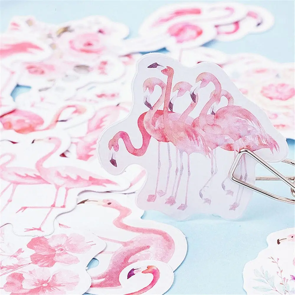 45 шт Красивые Розовые наклейки с Фламинго Kawaii Канцтовары DIY Scarapbooking Jounal фото