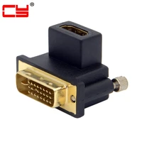 dvi male 90 degree up angled to hdmi compatible female adapter converter for computer hdtv graphics card
