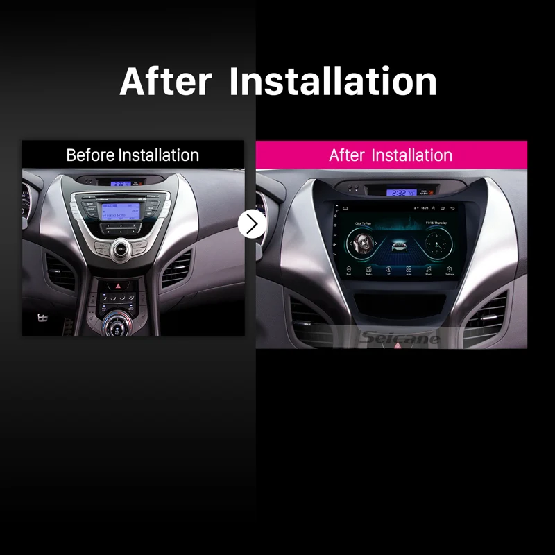Seicane Автомобильный GPS 9 &quotHD Android8.1 стерео Bluetooth навигация для Hyundai Elantra 2011 2012 2013 с