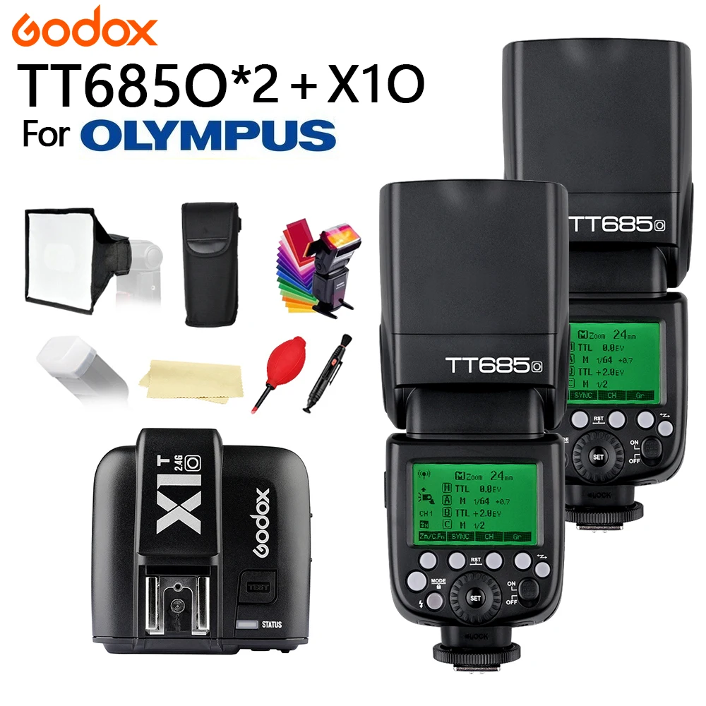 2x GODOX TT685 TT685O Thinklite TTL вспышка для камеры высокой Скорость 1/8000 s GN60 Olympus E M10II M5II M1 PL8 PL7