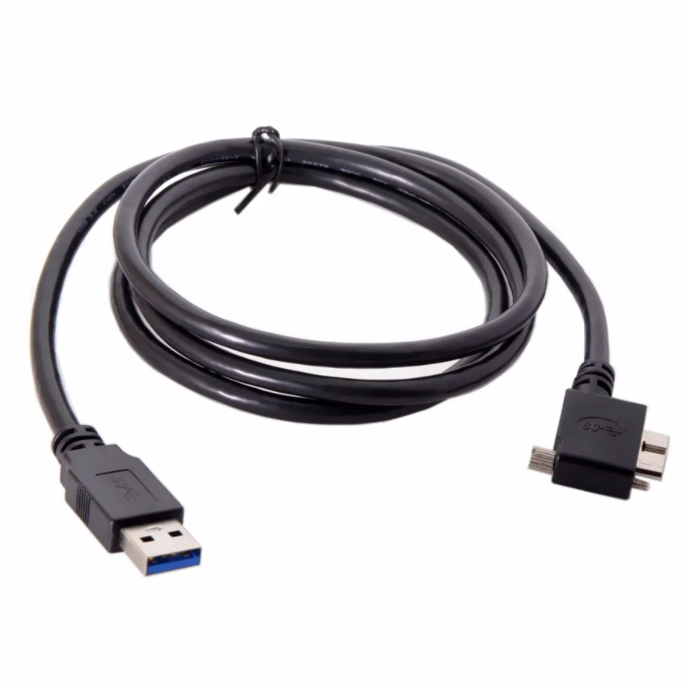 

Zihan 1.2m 90 Degree Right Angled Micro USB Screw Mount to 3.0 Data Cable for Camera