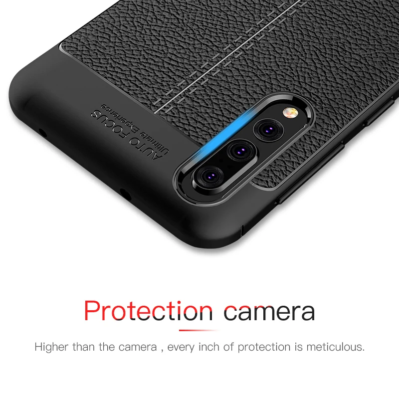 Luxury Soft Shockproof Leather Grained TPU Case For Huawei Y9 2019 Mate20 Pro Lite 20 Y6 Y5 Y7 Prime 2018 honor 10 |