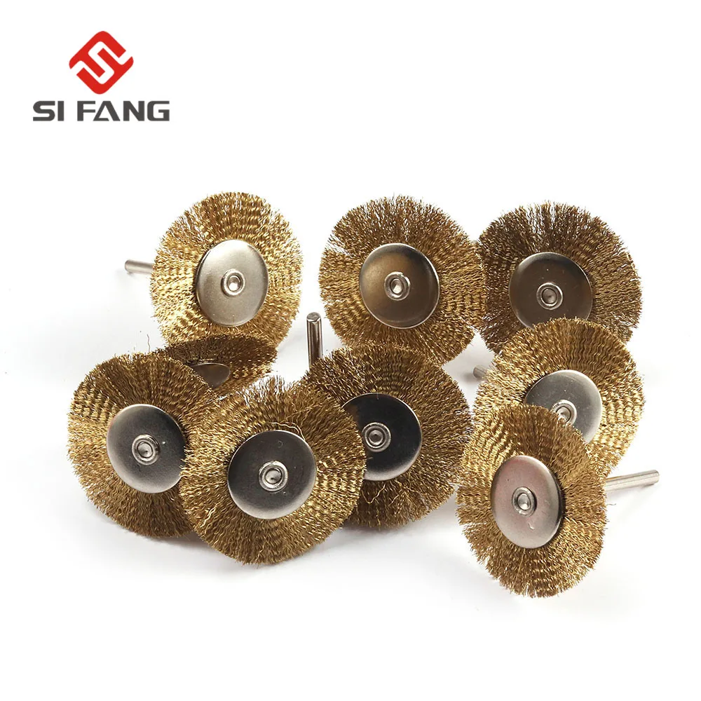 

SI FANG10Pcs-50Pcs 38mm Rotary Tool Brass Wheel Wire Brush Set-Fits Dremel Accessories, 1/8" Shank, Cleaning, Polishing, Prep