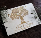 Гостевая книга с изображением лесного дерева, деревянная фотоальбом с фамилией, записная книжка на заказ