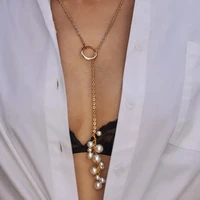 2019 jingyang fashion sexy women concise vary pearl tassels necklace jewelry for ladies free shipping necklaces pendants