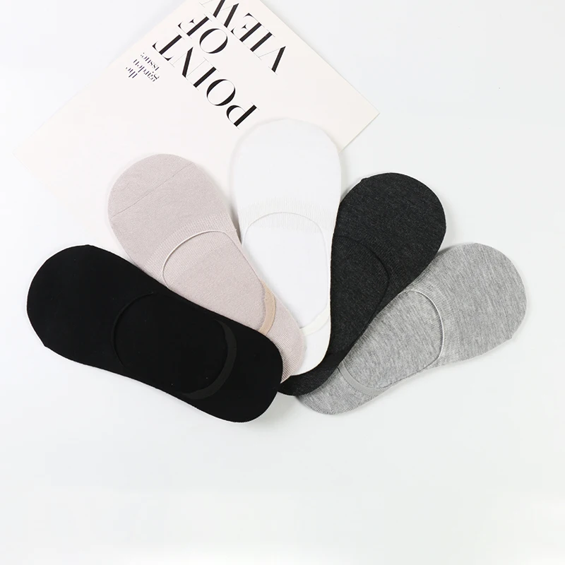 

DONG AI 5 pairs casual fashion combed cotton deep mouth invisible men's socks plain color antibacterial antibacterial