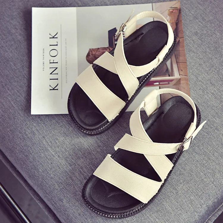 Передний и задний ремешок без каблука на плоской подошве с открытым носком