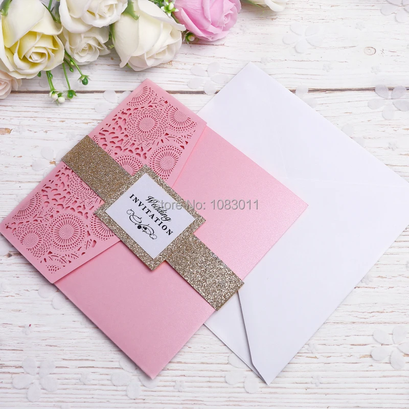 

PONATIA 20 Pcs Laser Cut Invitation with RSVP Cards for Wedding Engagementing Invitations Cards