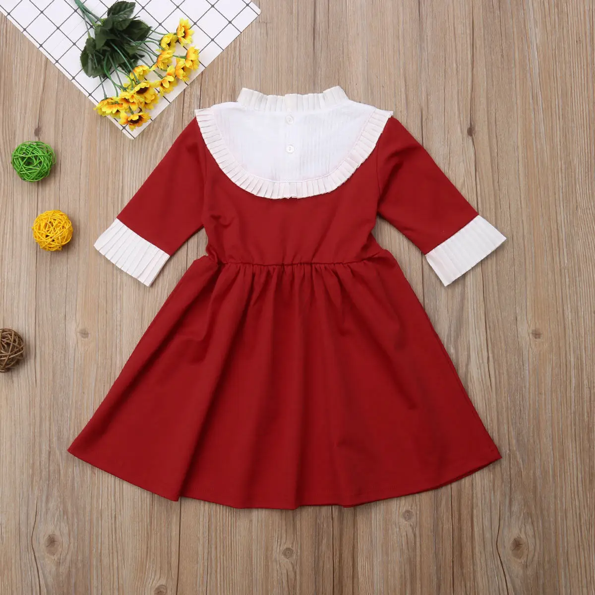 Pudcoco Christmas Kids Baby Girl Bowknot Formal Dress Wedding Party Princess Half Sleeve Dresses | Детская одежда и обувь