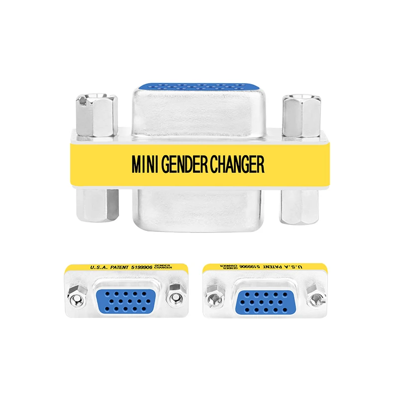 D Sub15 VGA HD15 Pin Пол смены Удлинительный кабель Мини конвертер Aux адаптер разъем