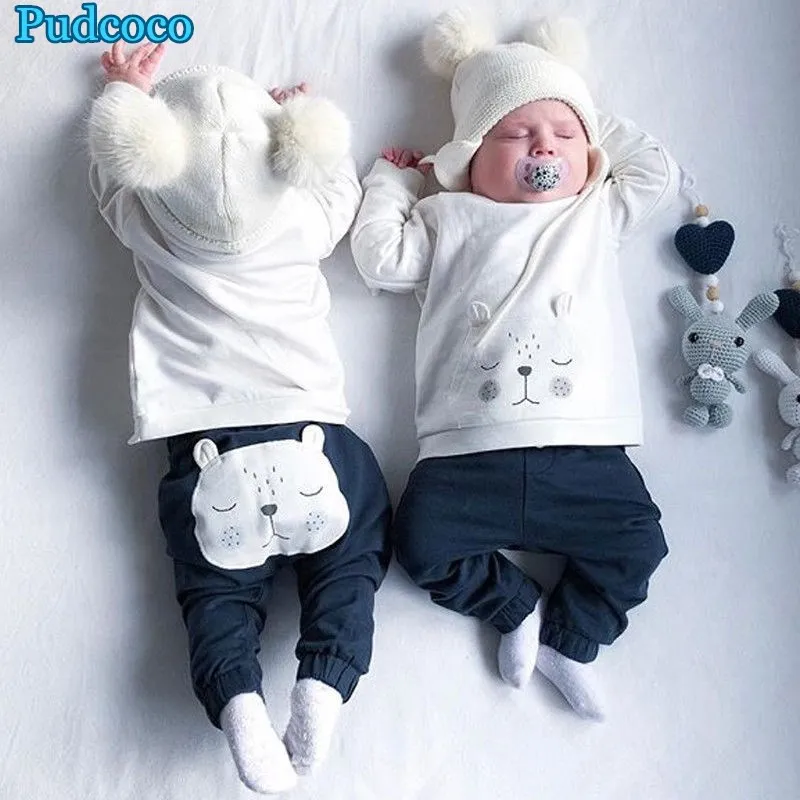 Pudcoco новинка 2019 комплект одежды из 2 предметов для новорожденных мальчиков и