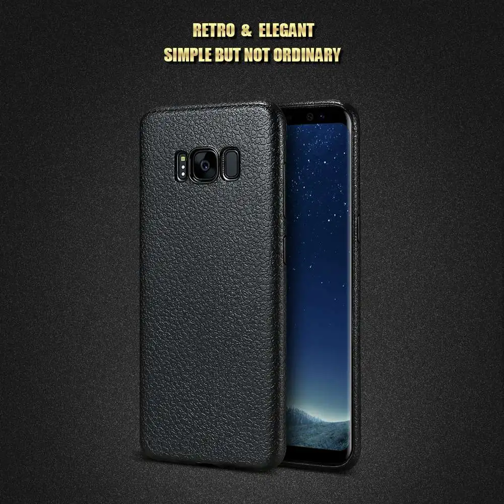 KISSCASE ретро кожаный чехол для Samsung Galaxy S9 S8 Plus силиконовые деловые Чехлы задняя
